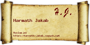Harmath Jakab névjegykártya